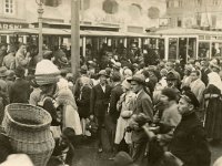 Tramvajska stanica na Trgu bana Jelačića (Foto Vladimir Horvat) oko 1930. godine